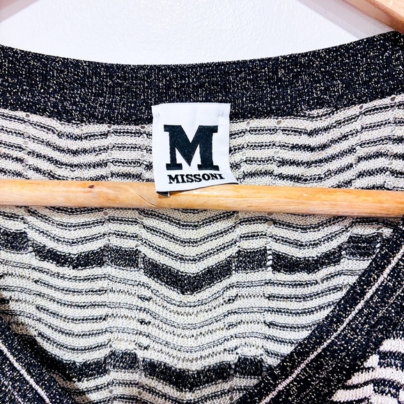 MISSONI Brown Sparkly Crochet Zigzag Dress - Picture 6 of 7